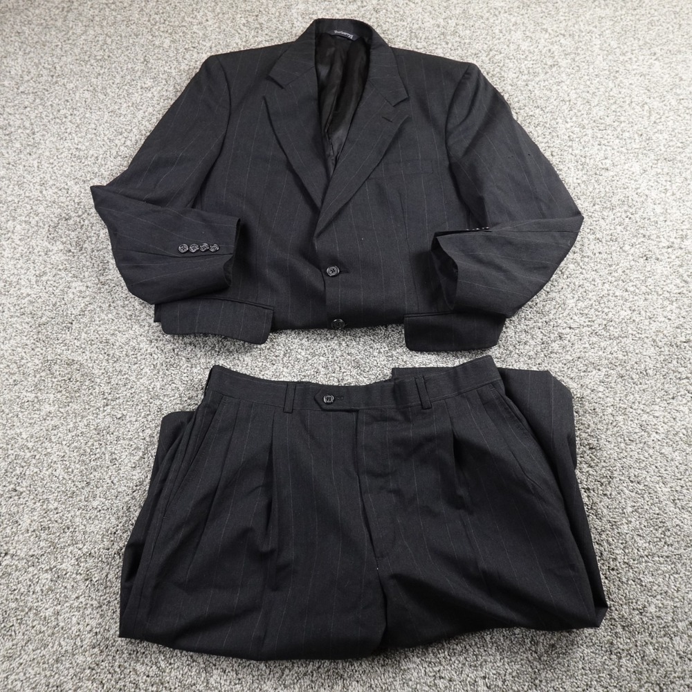 VTG Burberrys Suit Mens 42 Blazer 32X29 Pants Gray Wool Jacket Two Piece Set USA